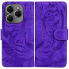 For Tecno Spark 20 Pro Tiger Embossing Pattern Flip Leather Phone Case(Purple) - 1