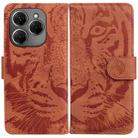 For Tecno Spark 20 Pro Tiger Embossing Pattern Flip Leather Phone Case(Brown) - 1