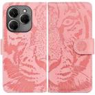 For Tecno Spark 20 Pro Tiger Embossing Pattern Flip Leather Phone Case(Pink) - 1