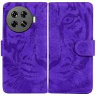 For Tecno Spark 20 Pro+ 4G Tiger Embossing Pattern Flip Leather Phone Case(Purple) - 1