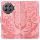 For Tecno Spark 20 Pro+ 4G Tiger Embossing Pattern Flip Leather Phone Case(Pink) - 1