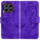 For Tecno Camon 30 4G / 5G Tiger Embossing Pattern Flip Leather Phone Case(Purple) - 1
