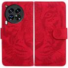 For Tecno Camon 30 Premier 5G Tiger Embossing Pattern Flip Leather Phone Case(Red) - 1