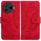 For Tecno Camon 30 Pro Tiger Embossing Pattern Flip Leather Phone Case(Red) - 1