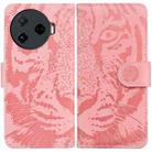 For Tecno Camon 30 Pro Tiger Embossing Pattern Flip Leather Phone Case(Pink) - 1