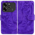 For Tecno Pova 6 / Pova 6 Pro Tiger Embossing Pattern Flip Leather Phone Case(Purple) - 1