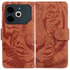 For Tecno Pova 6 Neo Tiger Embossing Pattern Flip Leather Phone Case(Brown) - 1