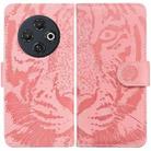 For Tecno Spark 30C Tiger Embossing Pattern Flip Leather Phone Case(Pink) - 1