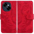 For Tecno Spark Go 1 / Pop 9 Pro Tiger Embossing Pattern Flip Leather Phone Case(Red) - 1