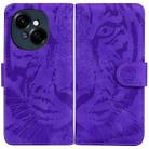 For Tecno Spark Go 1 / Pop 9 Pro Tiger Embossing Pattern Flip Leather Phone Case(Purple) - 1