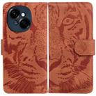 For Tecno Spark Go 1 / Pop 9 Pro Tiger Embossing Pattern Flip Leather Phone Case(Brown) - 1