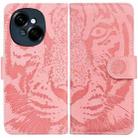 For Tecno Spark Go 1 / Pop 9 Pro Tiger Embossing Pattern Flip Leather Phone Case(Pink) - 1