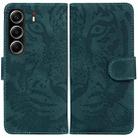 For Tecno Camon 40 Tiger Embossing Pattern Flip Leather Phone Case(Green) - 1