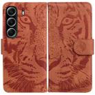 For Tecno Camon 40 Tiger Embossing Pattern Flip Leather Phone Case(Brown) - 1
