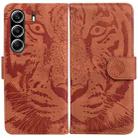 For Tecno Camon 40 Pro 4G Tiger Embossing Pattern Flip Leather Phone Case(Brown) - 1