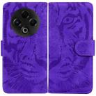 For Tecno Spark 30 4G Tiger Embossing Pattern Flip Leather Phone Case(Purple) - 1