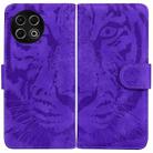 For Tecno Spark 30 Pro Tiger Embossing Pattern Flip Leather Phone Case(Purple) - 1