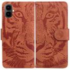 For Tecno Pop 10 / Spark Go 2 4G Tiger Embossing Pattern Flip Leather Phone Case(Brown) - 1