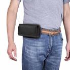 For 6.1 inch Mobile Phone Cowhide Texture Oxford Cloth Horizontal Waist Bag(Black) - 1