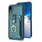 For iPhone XR BF27 Metal Ring Card Bag Holder Phone Case(Green) - 1