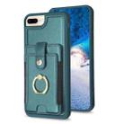 For iPhone 8 Plus / 7 Plus BF27 Metal Ring Card Bag Holder Phone Case(Green) - 1