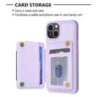 For iPhone 15 BF27 Metal Ring Card Bag Holder Phone Case(Purple) - 4