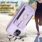 For iPhone 15 BF27 Metal Ring Card Bag Holder Phone Case(Purple) - 6