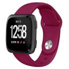 For Fitbit Versa 2 / Fitbit Versa / Fitbit Versa Lite Solid Color Silicone Watch Band, Size:S(Wine Red) - 1