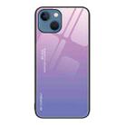 For iPhone 15 Plus Gradient Color Glass Phone Case(Pink Purple) - 1