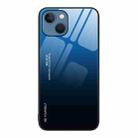 For iPhone 15 Plus Gradient Color Glass Phone Case(Blue Black) - 1