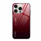 For iPhone 16 Pro Max Gradient Color Glass Phone Case(Red Black) - 1