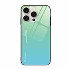 For iPhone 16 Pro Max Gradient Color Glass Phone Case(Green Cyan) - 1