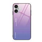 For iPhone 16 Plus Gradient Color Glass Phone Case(Pink Purple) - 1