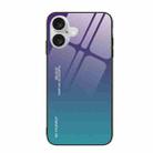 For iPhone 16 Plus Gradient Color Glass Phone Case(Aurora Blue) - 1