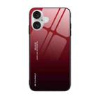 For iPhone 16 Plus Gradient Color Glass Phone Case(Red Black) - 1