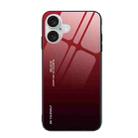 For iPhone 16 Gradient Color Glass Phone Case(Red Black) - 1