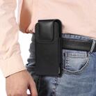 For 6.7-6.9 inch Mobile Phone Crazy Horse Oxford Cloth Waist Bag(Black) - 1