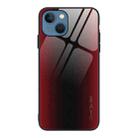For iPhone 15 Texture Gradient Glass TPU Phone Case(Red) - 1
