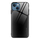 For iPhone 15 Texture Gradient Glass TPU Phone Case(Black) - 1