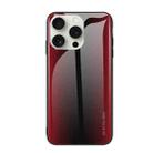 For iPhone 16 Pro Max Texture Gradient Glass TPU Phone Case(Red) - 1