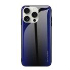 For iPhone 16 Pro Max Texture Gradient Glass TPU Phone Case(Dark Blue) - 1