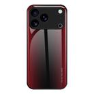 For iPhone 17 Pro Max Texture Gradient Glass TPU Phone Case(Red) - 1
