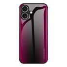 For iPhone 17 Texture Gradient Glass TPU Phone Case(Rose Red) - 1