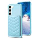 For Samsung Galaxy S23+ 5G BF26 Wave Pattern Card Bag Holder Phone Case(Blue) - 1