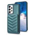For Samsung Galaxy A53 BF26 Wave Pattern Card Bag Holder Phone Case(Green) - 1