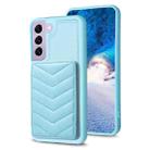 For Samsung Galaxy S21 5G BF26 Wave Pattern Card Bag Holder Phone Case(Blue) - 1