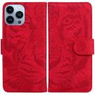 For iPhone 15 Pro Tiger Embossing Pattern Leather Phone Case(Red) - 1