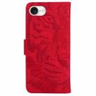 For iPhone SE 2024 Tiger Embossing Pattern Leather Phone Case(Red) - 3