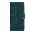 For iPhone SE 2024 Tiger Embossing Pattern Leather Phone Case(Green) - 2