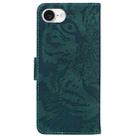 For iPhone SE 2024 Tiger Embossing Pattern Leather Phone Case(Green) - 3